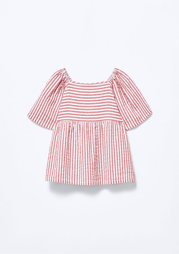 Blusa Infantil Menina Anarruga Fio Tinto Godê - Vermelho 008