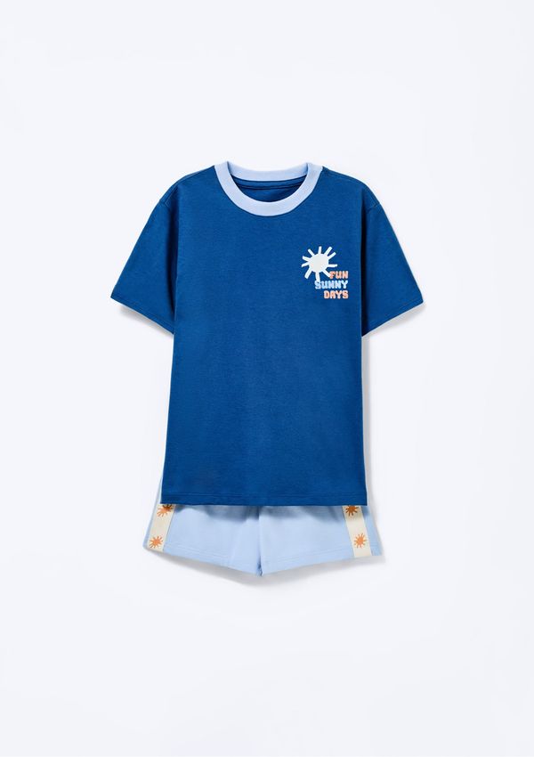 Pijama Infantil Menino Brilha No Escuro - Azul 012