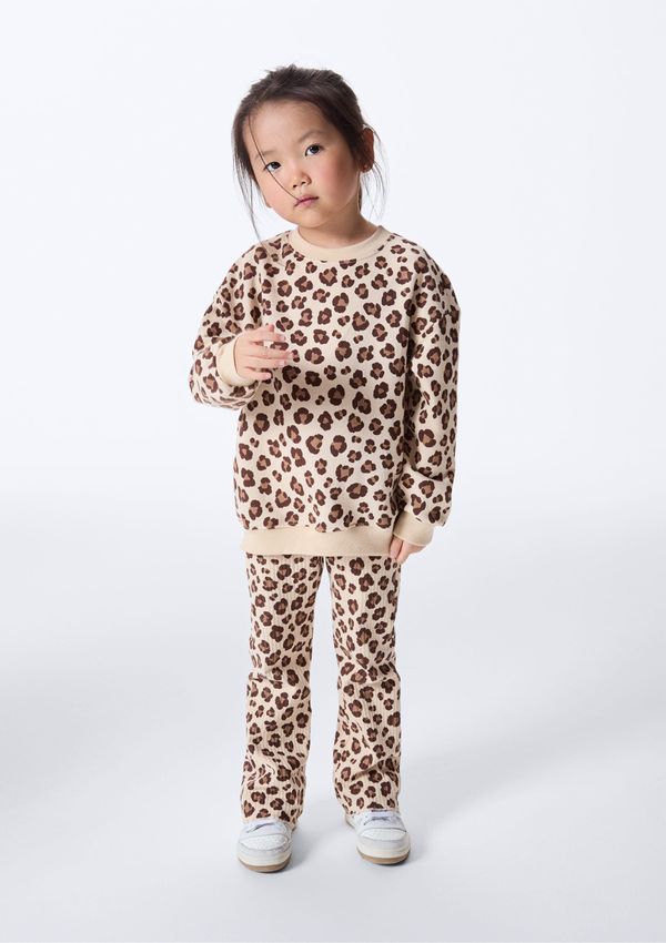 Conjunto de Moletom Infantil Menina Toddler Estampado - Creme 001