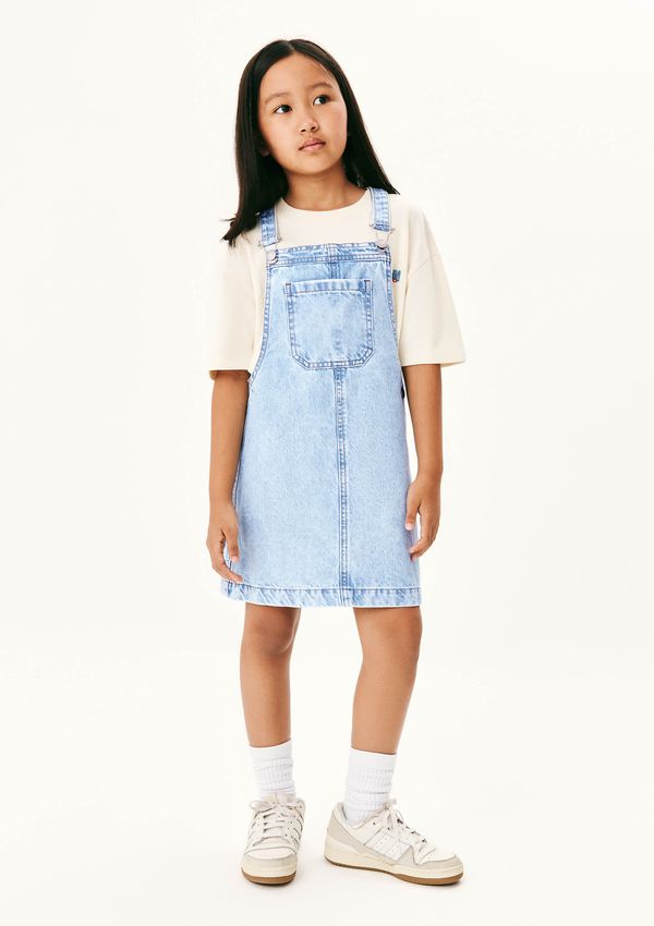 Salopete Infantil Menina Em Jeans Estonado - Azul 012