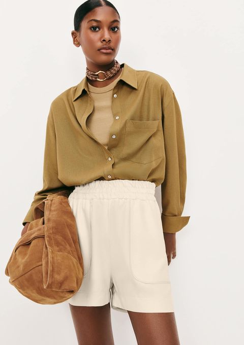 Shorts Feminino em Viscose Creponada - Creme — Hering