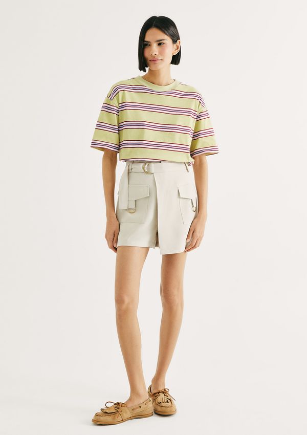 Shorts Saia Cargo Em Peach Touch - Bege 038