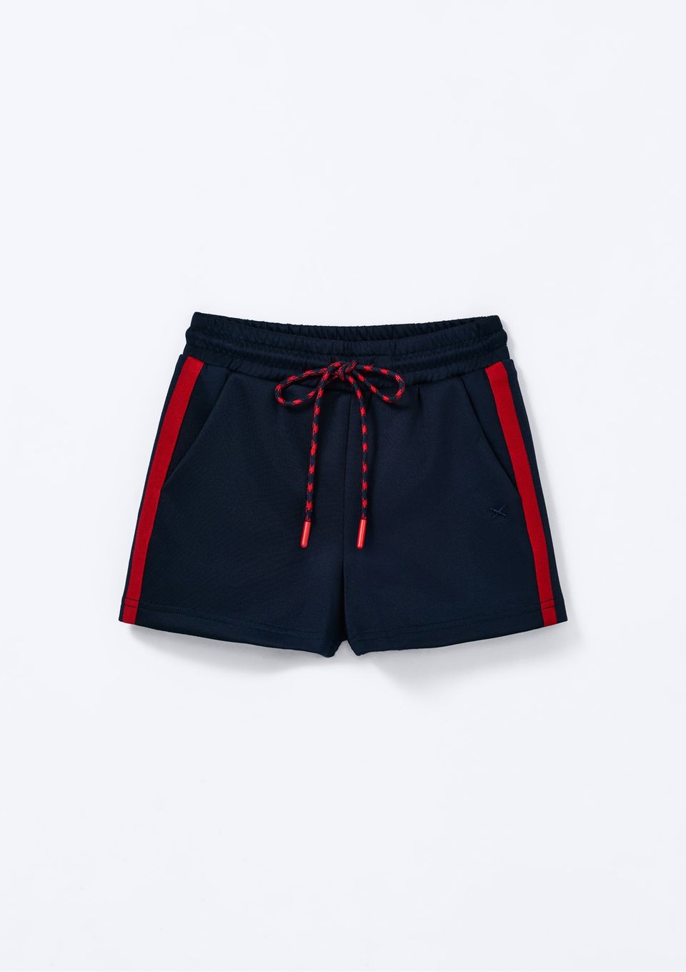 Shorts Infantil Menina Reto Faixas Laterais - Azul