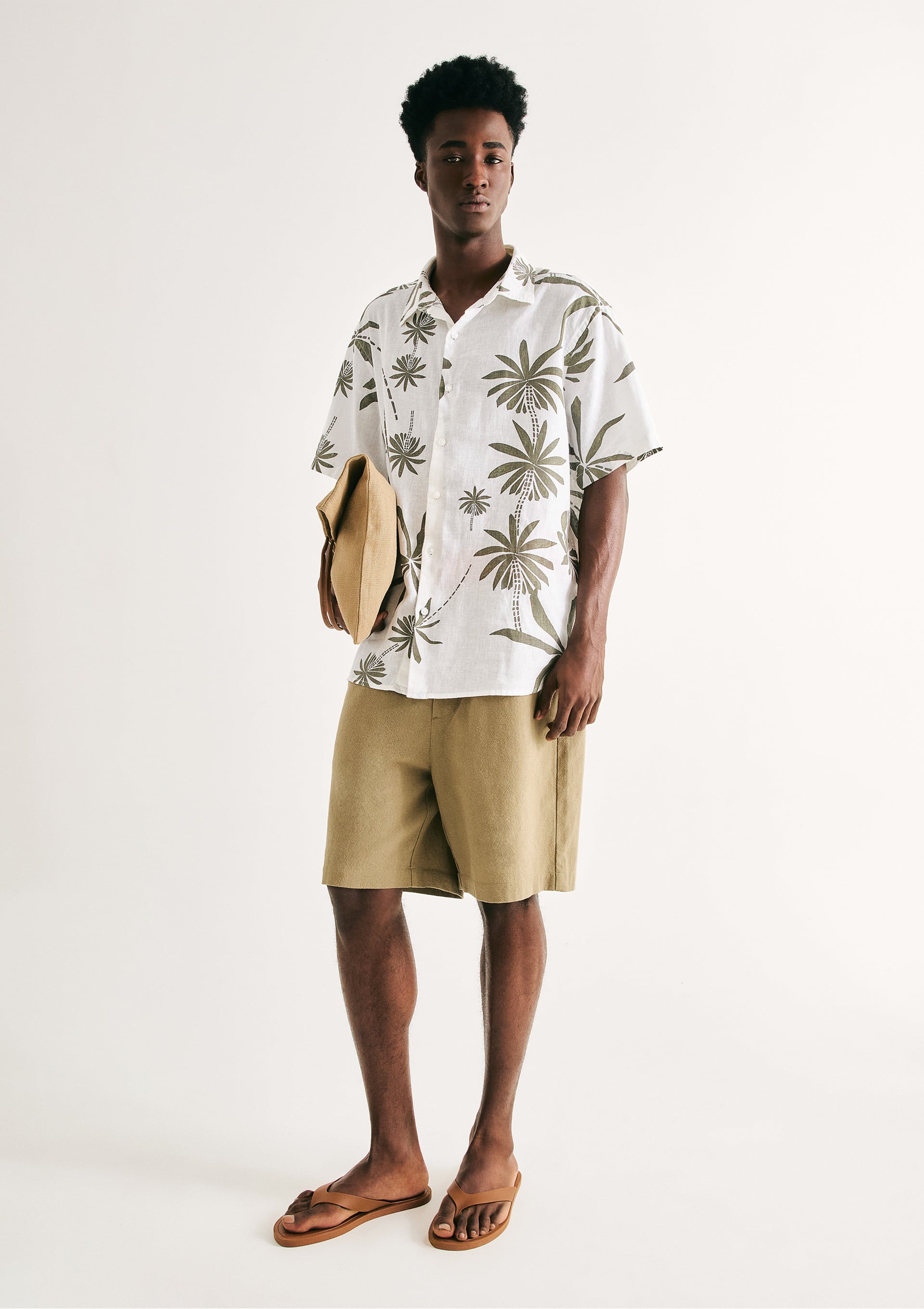 Bermuda Masculina Reta Texturizada - Verde