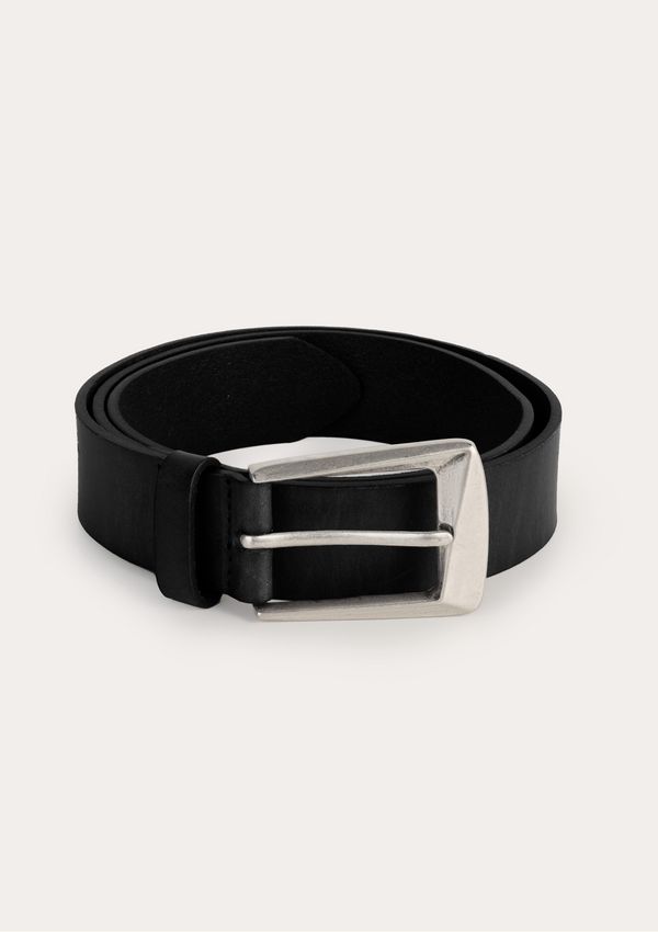 Cinto Feminino Em Couro Com Fivela Prateada - Preto M