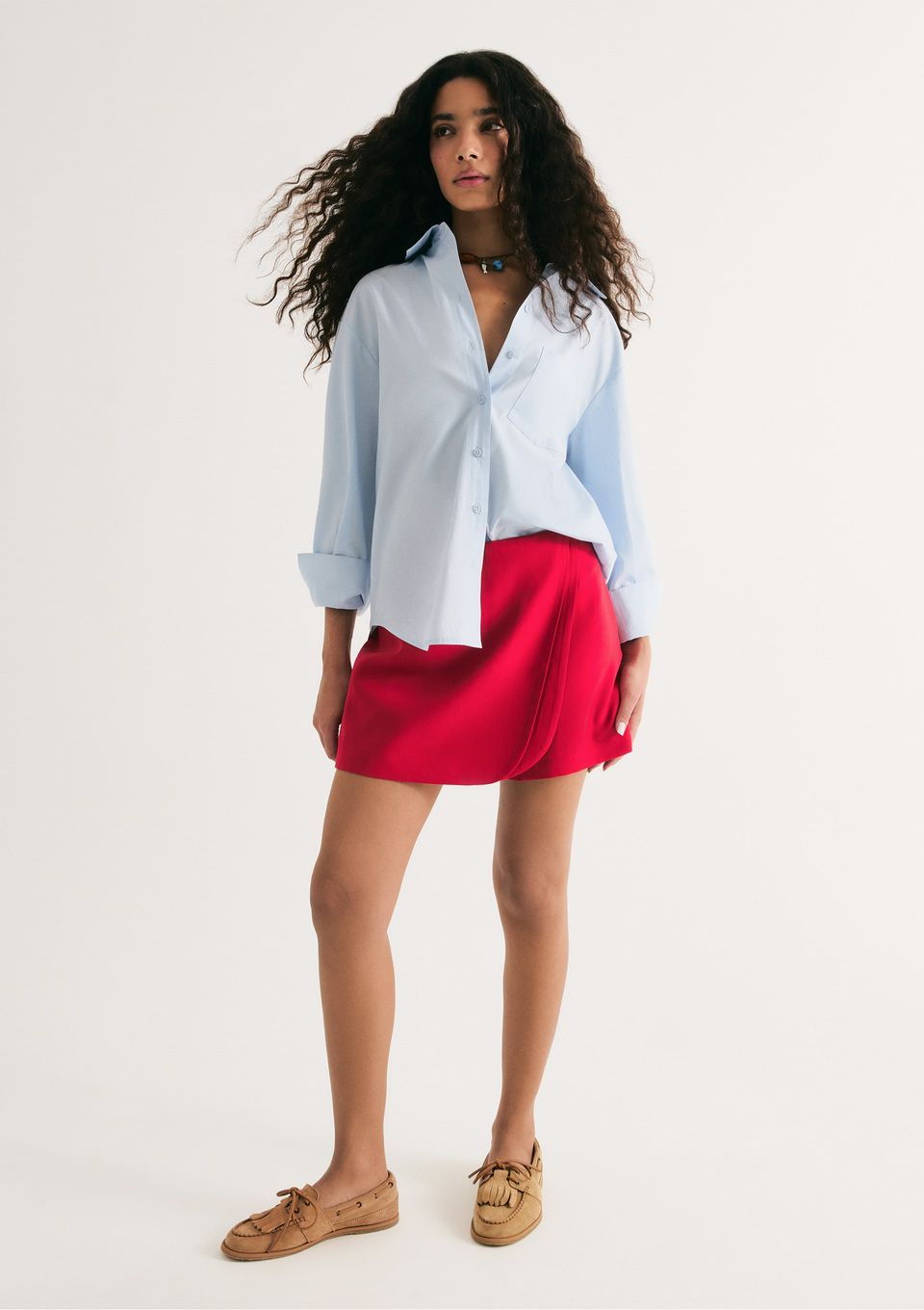 Shorts Saia em Peach Touch - Vermelho