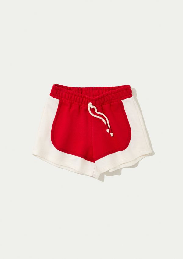 Shorts Infantil Menina Moletom Runner - Vermelho 006