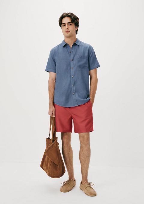 Shorts Praia Básico Masculino - Vermelho — Hering