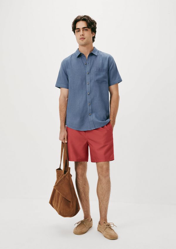Shorts Praia Básico Masculino - Vermelho G