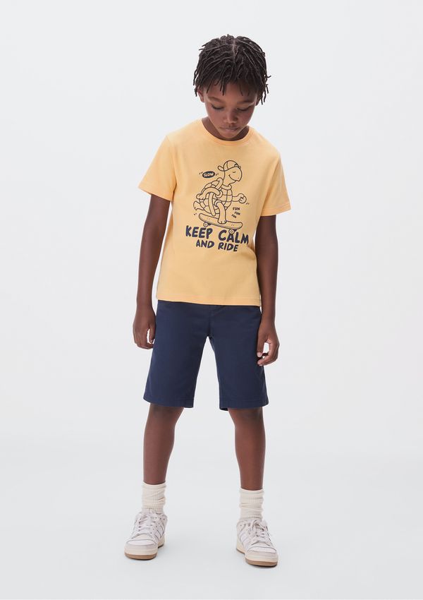 Camiseta Infantil Menino Manga Curta Com Estampa - Laranja 008