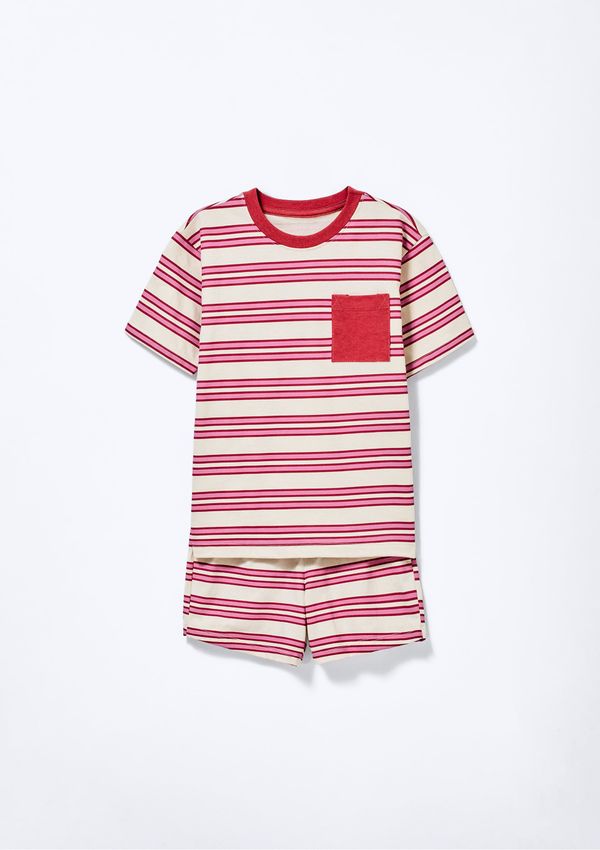 Pijama Curto Infantil Menina Em Algodão Estampada - Rosa 014