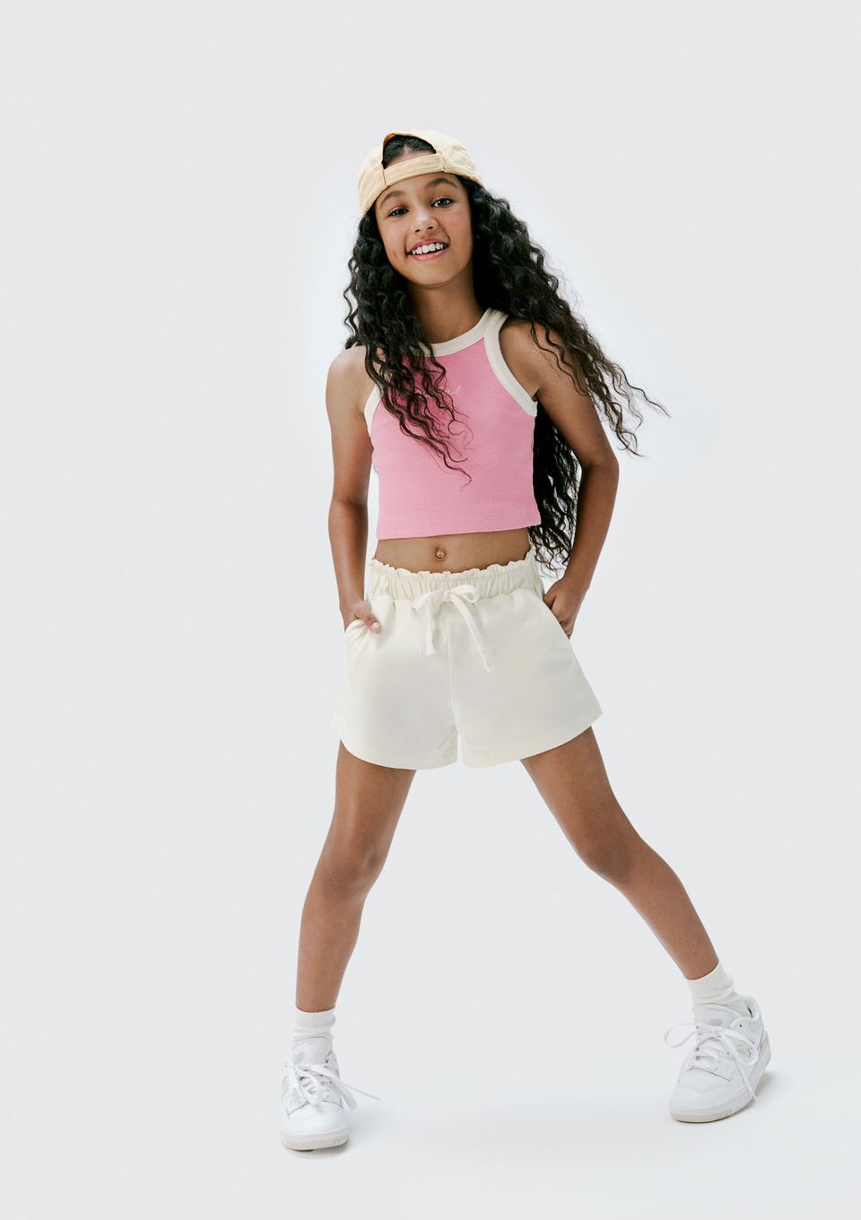 Regata Cropped Infantil Menina em Ribana - Rosa
