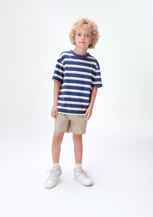 Bermuda Infantil Menino Em Sarja - Bege 014