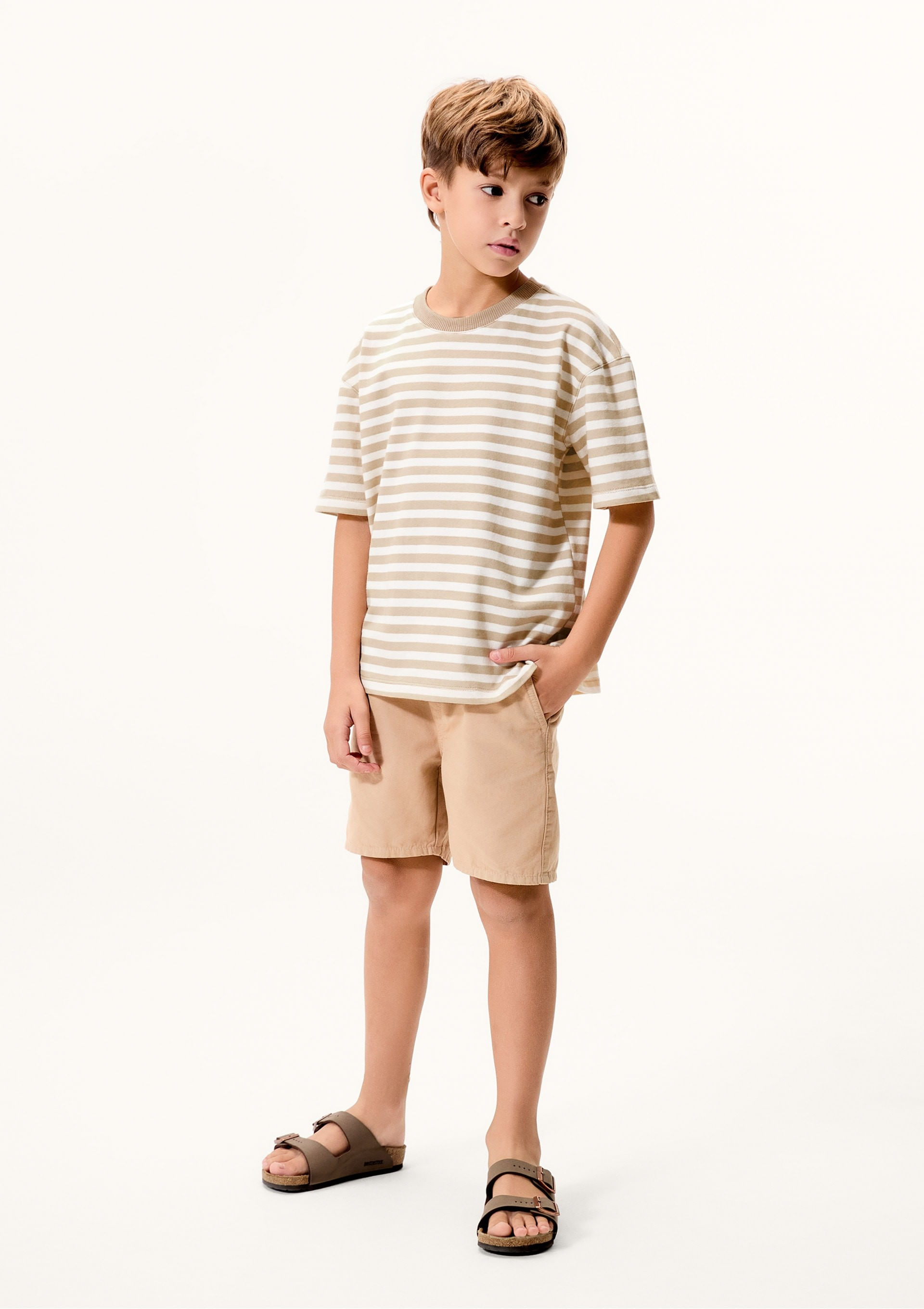 Shorts Infantil Menino em Sarja - Bege — Hering
