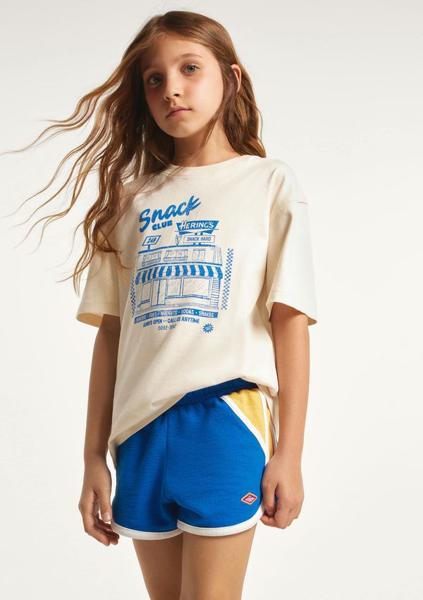 Shorts Infantil Menina Runner Texturizado - Azul 006