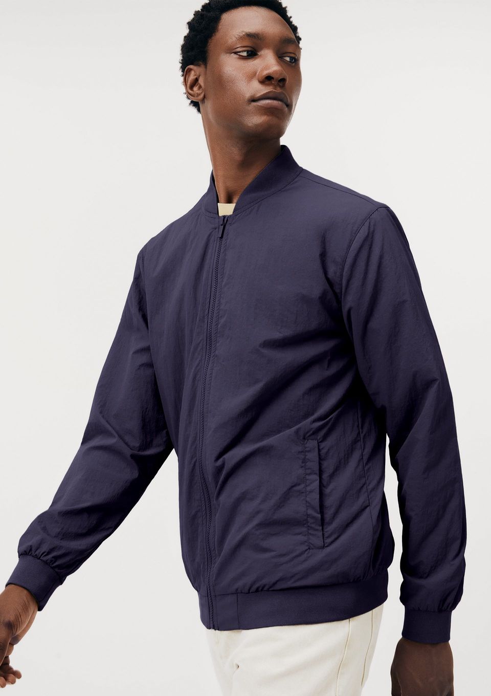 Jaqueta Masculina Bomber em Nylon - Azul