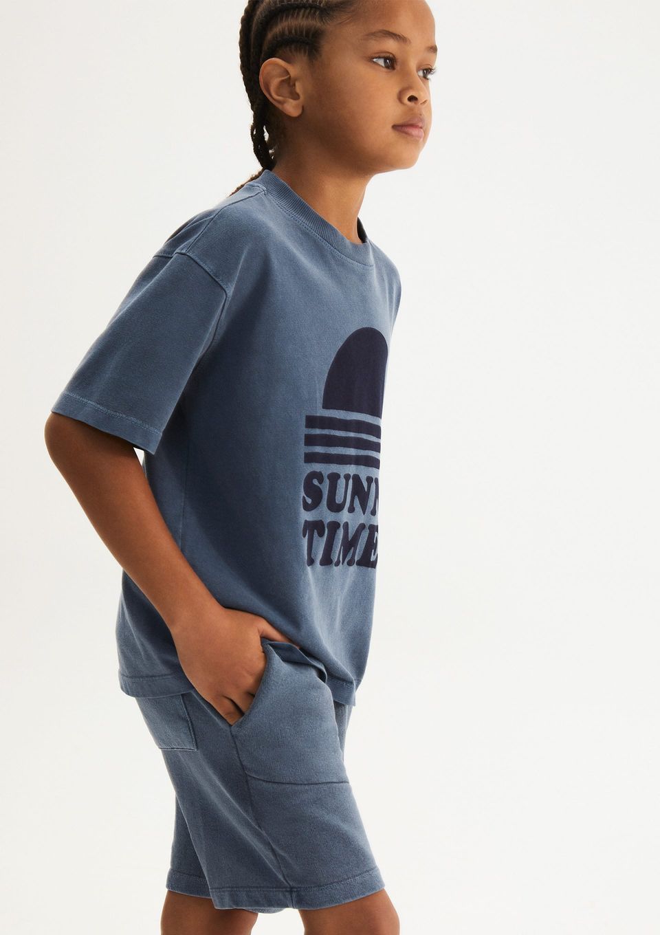 Bermuda Infantil Menino em Moletom - Azul