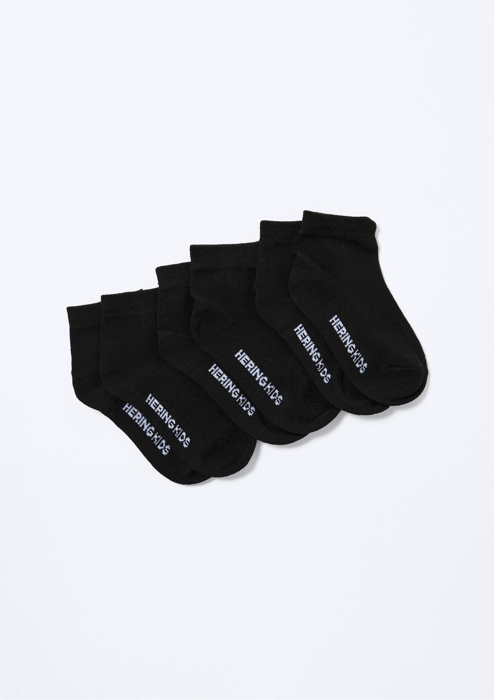 Kit com 3 Pares de Meia Infantil Unissex Cano Curto - Preto