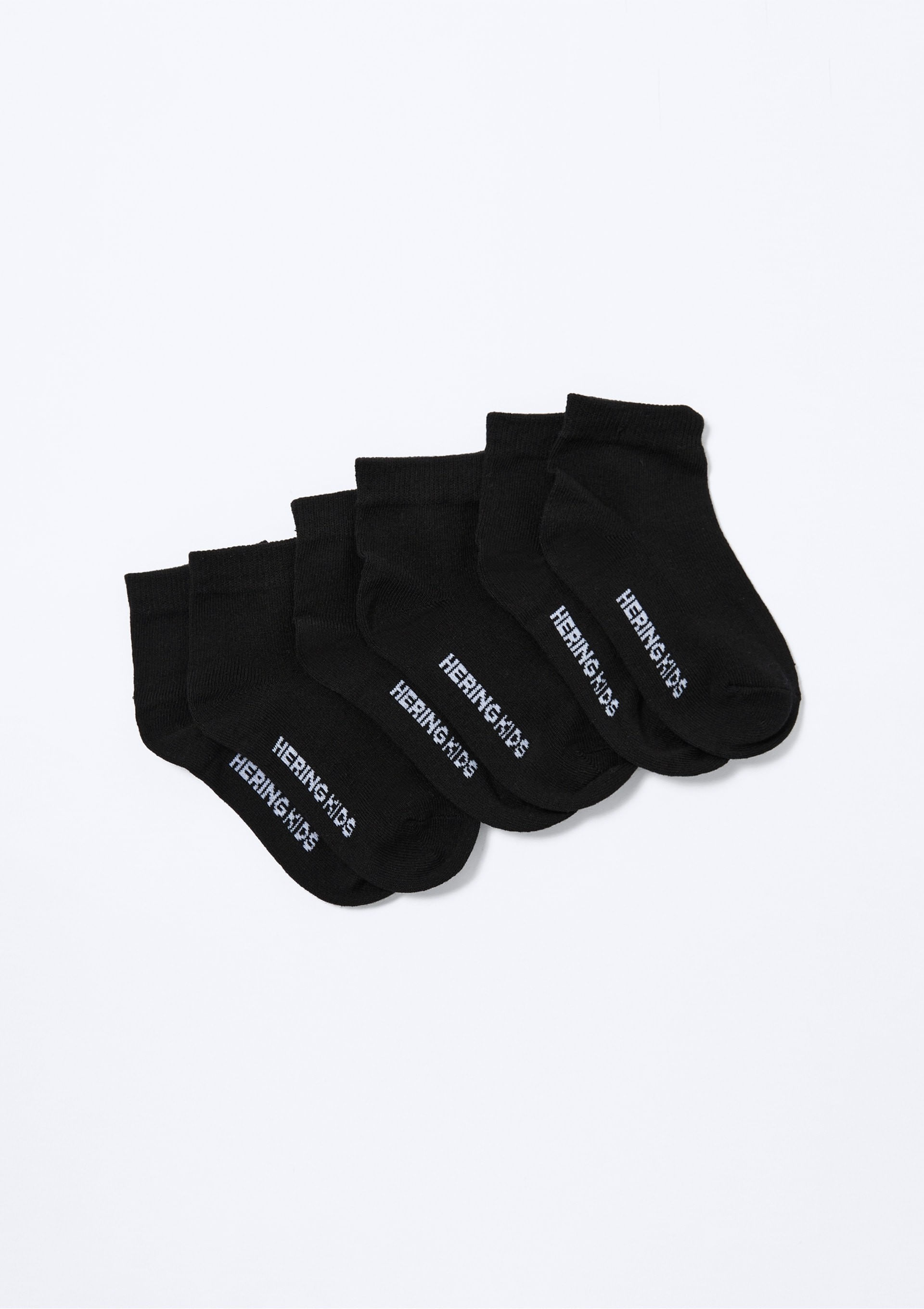 Kit Com 3 Pares De Meia Infantil Unissex Cano Curto - Preto