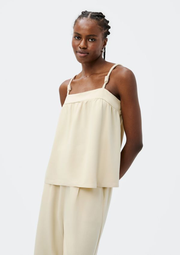 Regata Feminina Com Franzidos - Creme M