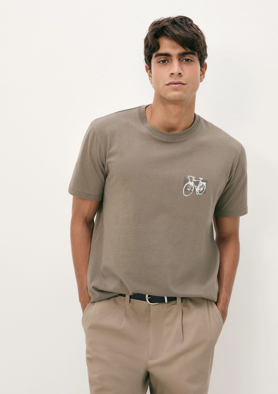 Camiseta Masculina Manga Curta com Estampa - Verde
