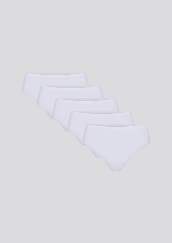 Kit 5 Calcinhas Básicas Caleçon Em Algodão - Branco P
