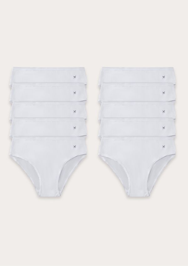 Kit 10 Calcinhas Básicas Caleçon Em Algodão - Branco XXG