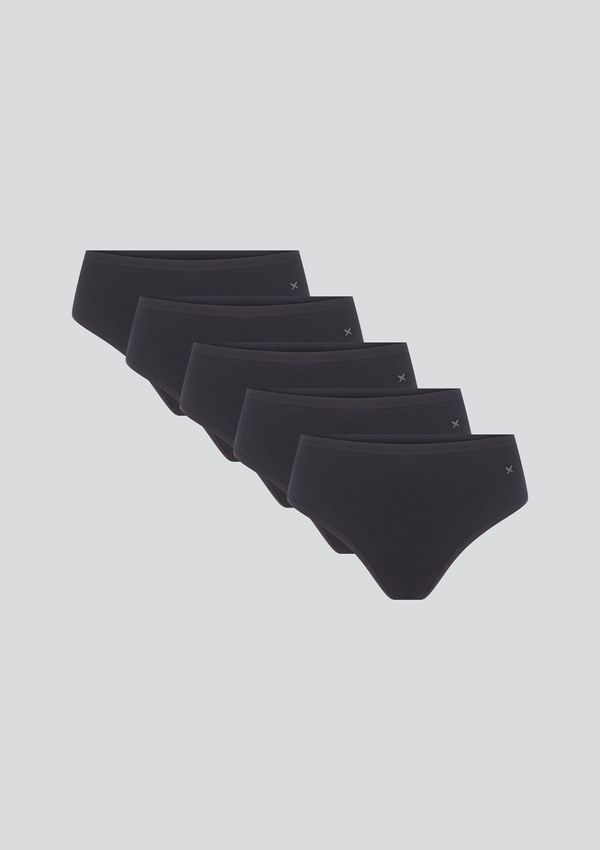 Kit 5 Calcinhas Básicas Caleçon Em Algodão - Preto G