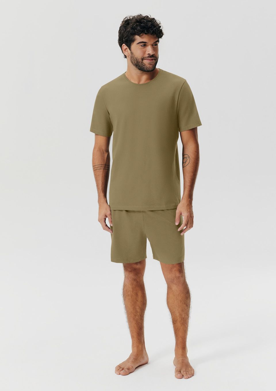 Pijama Curto Masculino Comfort em Algodão Pima - Verde