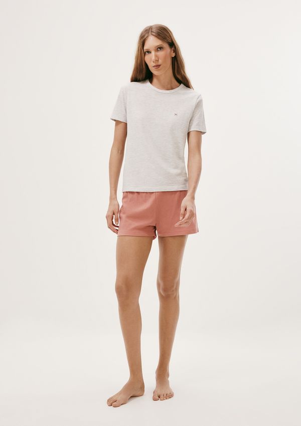 Pijama Curto Feminino Malha De Algodão - Cinza XG
