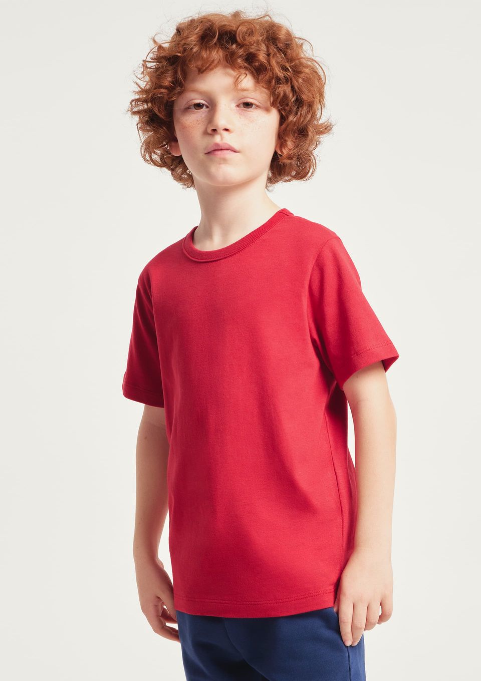 Camiseta Básica Infantil Unissex Regular - Vermelho