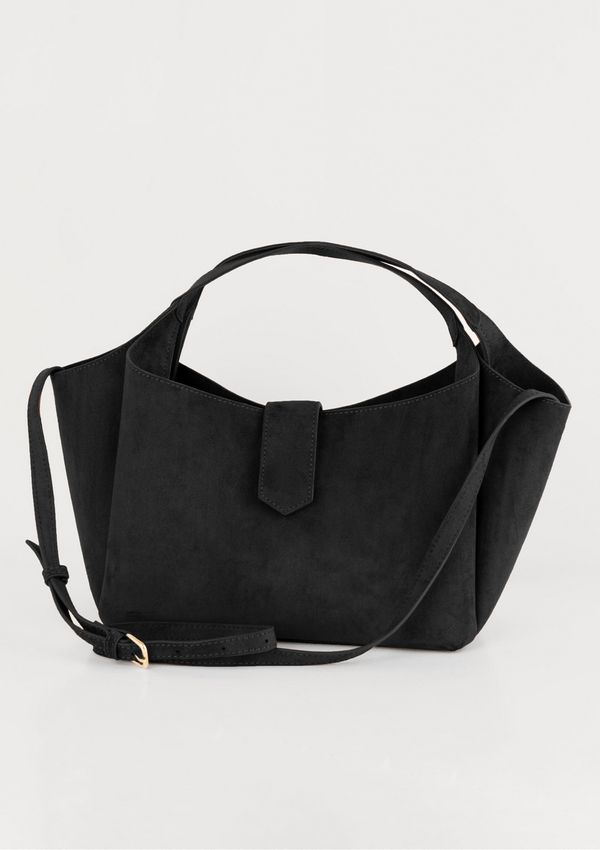 Bolsa Feminina Média Em Suede - Preto UNI