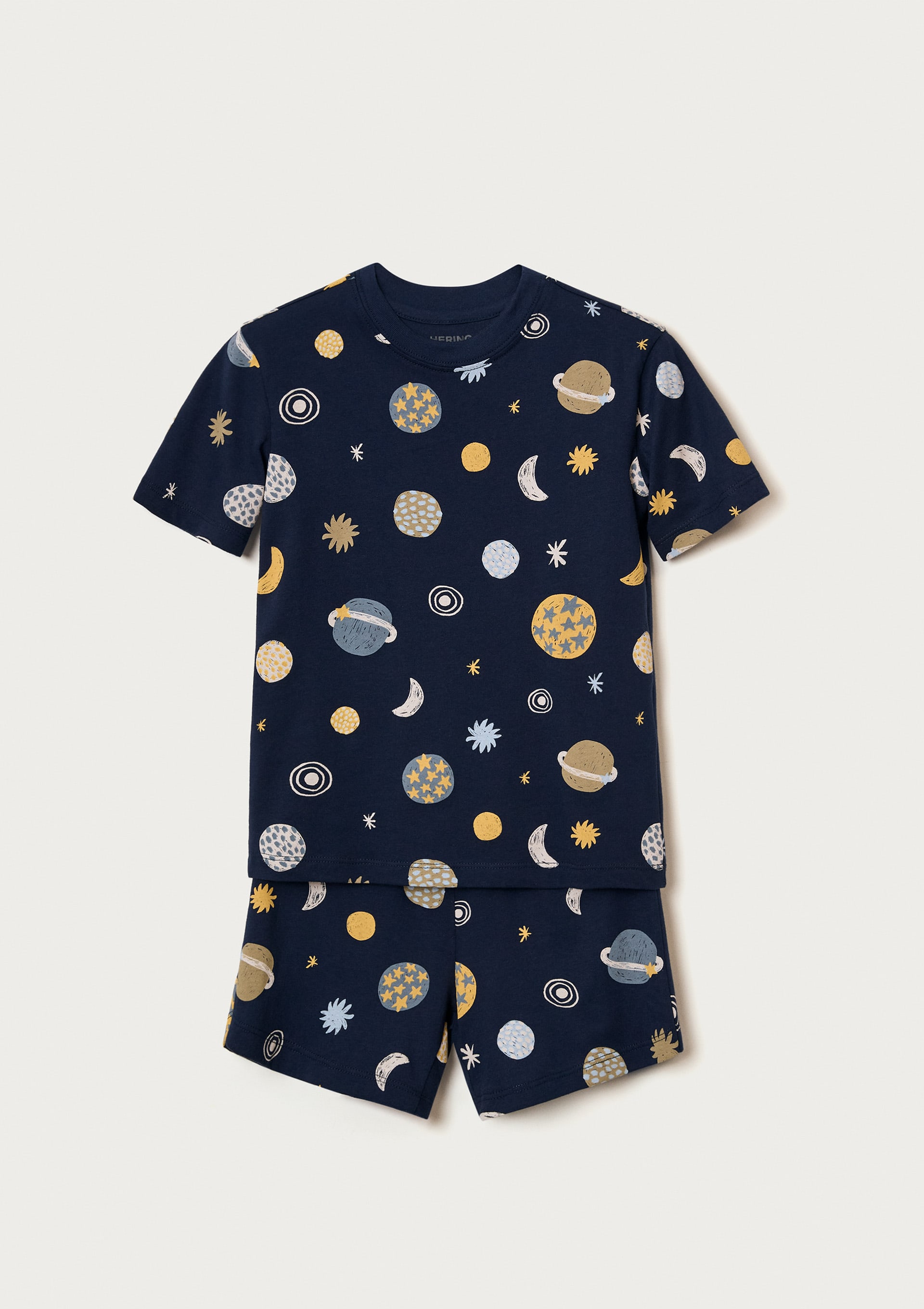 Pijama Curto Infantil Que Brilha no Escuro - Azul