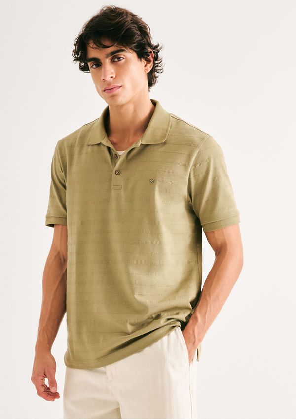 Polo Masculina Regular Texturizada - Verde XG