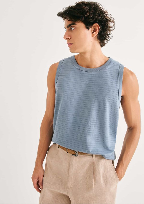 Regata Masculina Regular Texturizada - Azul G