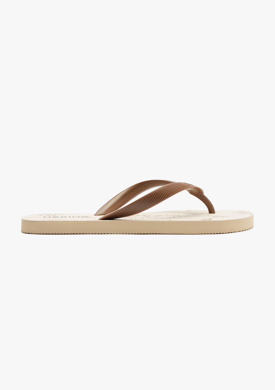 Chinelo de Dedo Feminino Texturizado - Bege