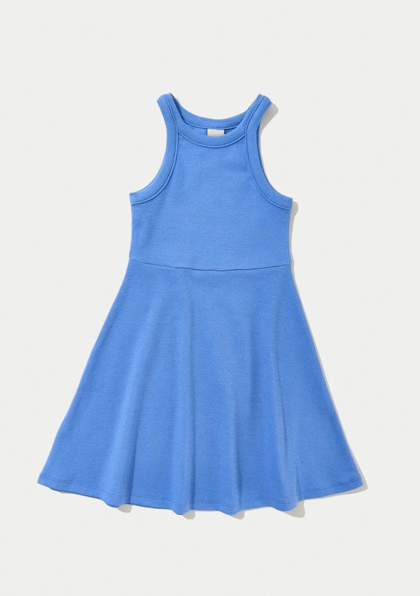 Vestido Infantil Curto Canelado - Azul 012