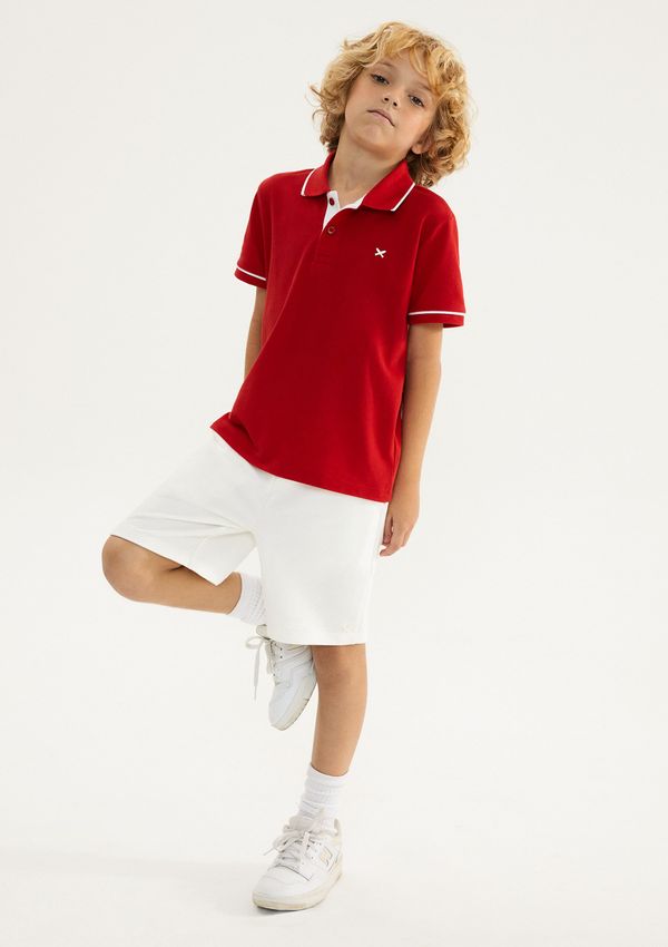 Bermuda Básica Infantil Menino Em Moletom - Off white 008