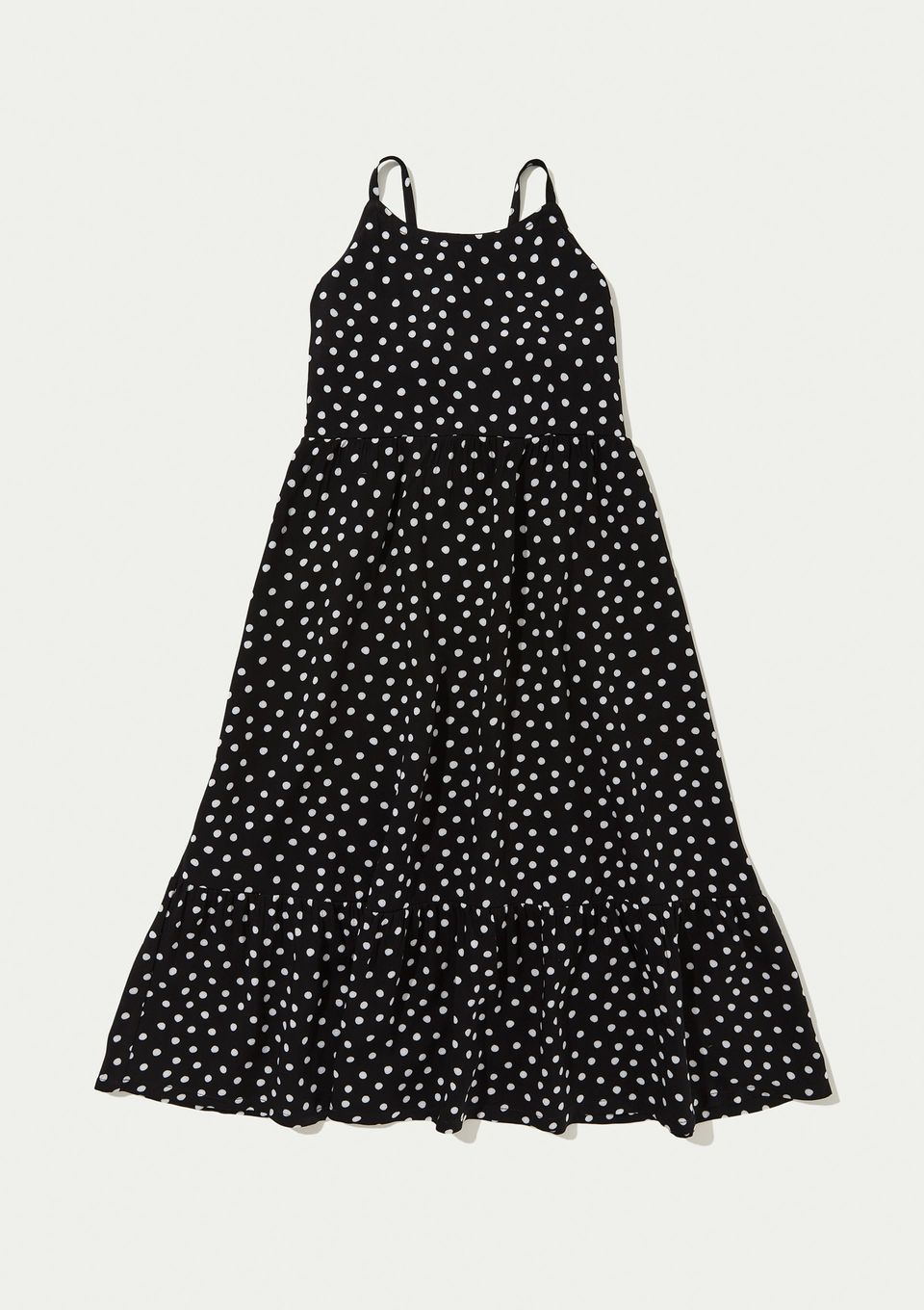 Vestido Infantil Midi com Alças Finas - Preto