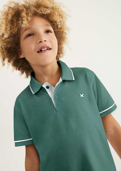 Camisa Polo Básica Menino de Algodão com Patch - Azul — Hering
