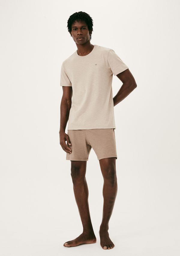 Pijama Curto Masculino Algodão Flamê - Bege G