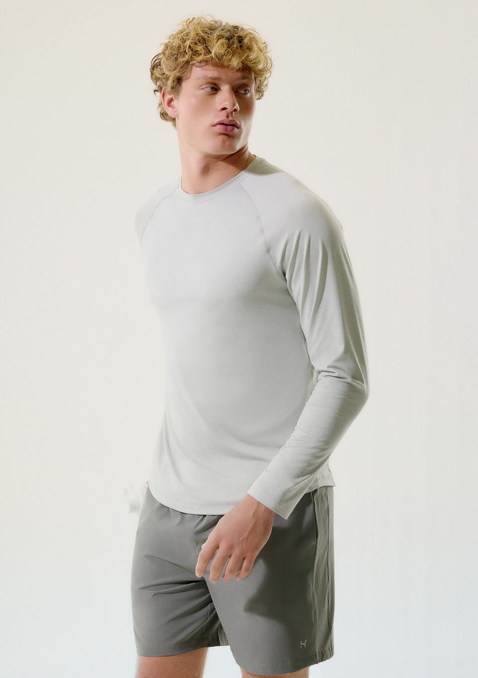 Camiseta Esportiva Masculina Manga Longa Raglan - Cinza