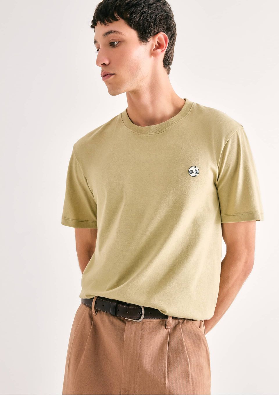 Camiseta Masculina Manga Curta com Estampa - Verde