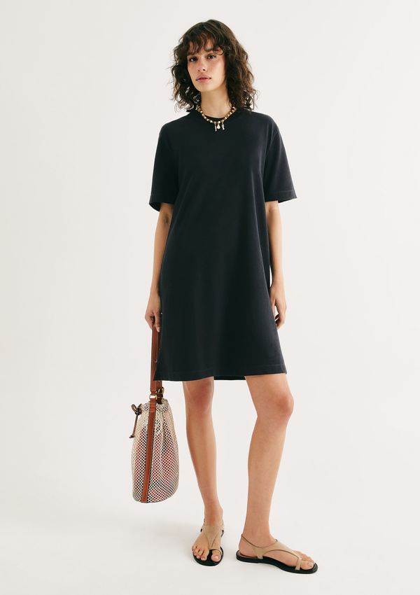 Vestido Curto Em Malha Binada - Preto XG
