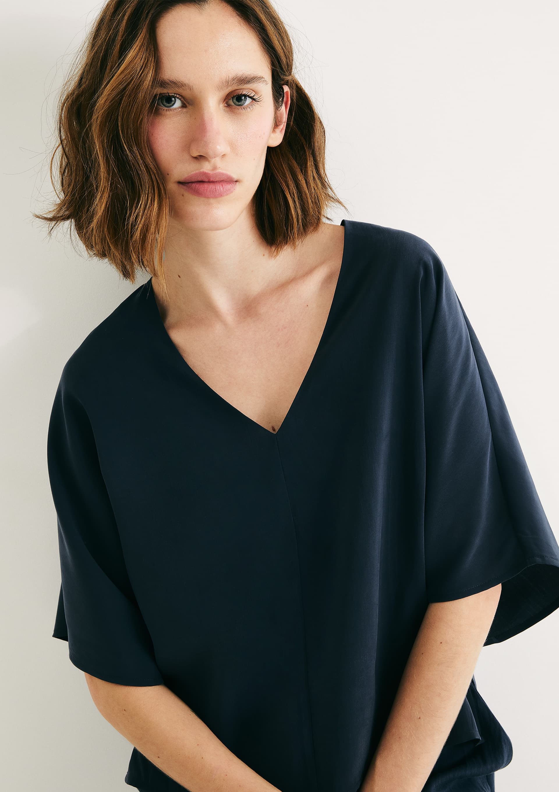 Blusa Feminina Box Em Peach Touch - Azul