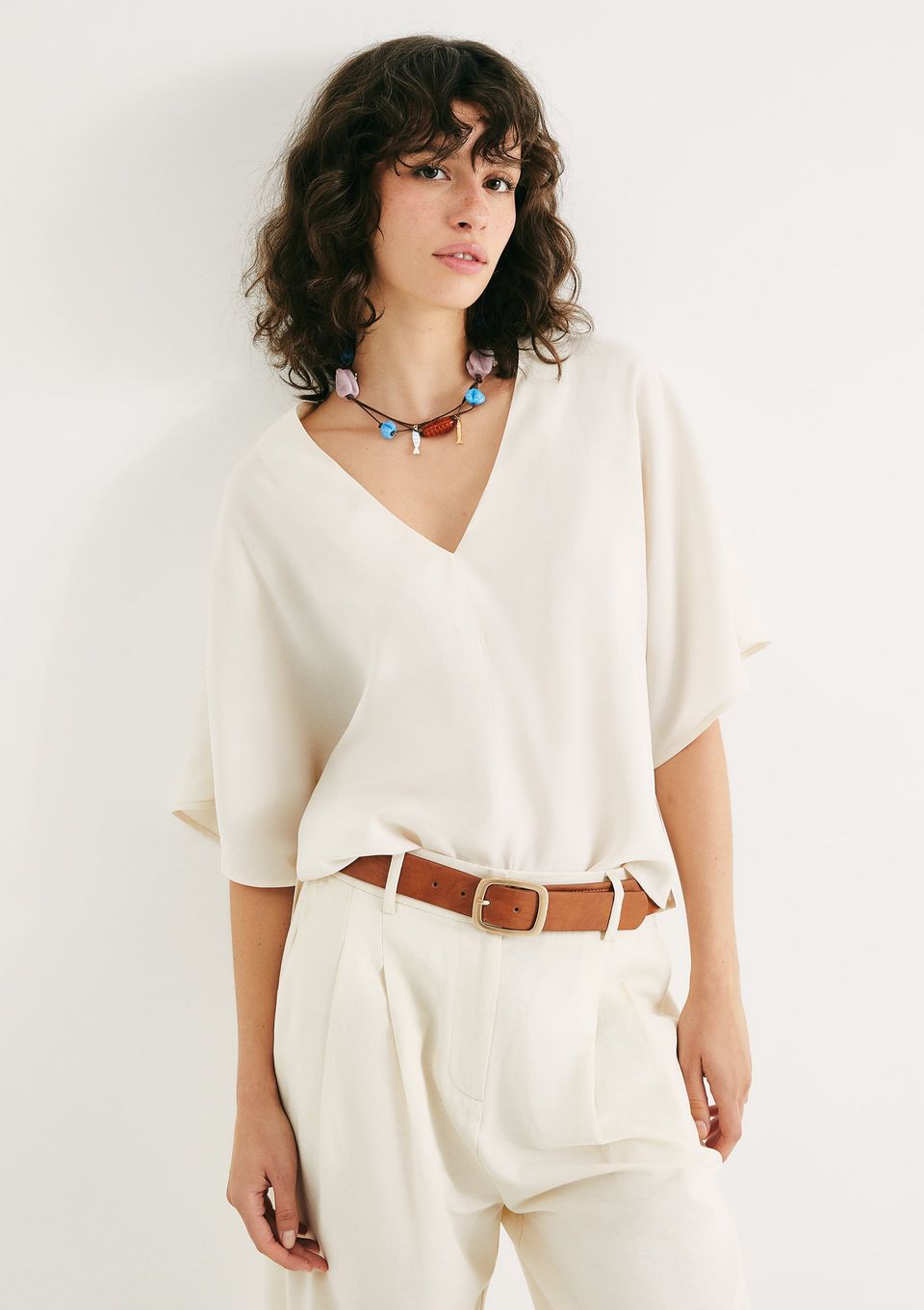 Blusa Feminina Box em Peach Touch - Creme