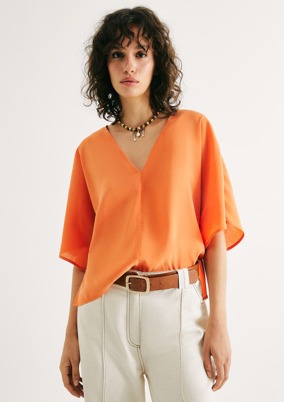 Blusa Feminina Box em Peach Touch - Laranja