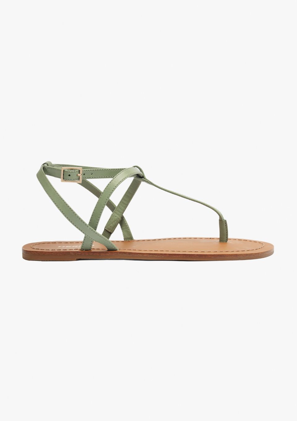 Sandália Rasteira Slim Cross - Verde