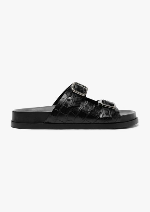 Sandália Papete Feminina Croco - Preto — Hering