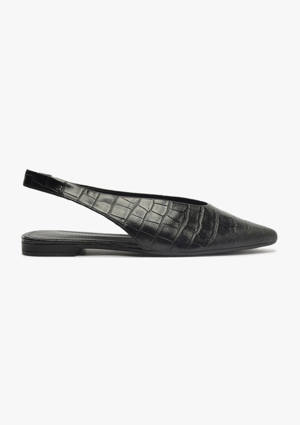 Sapatilha Slingback Bico Fino - Preto